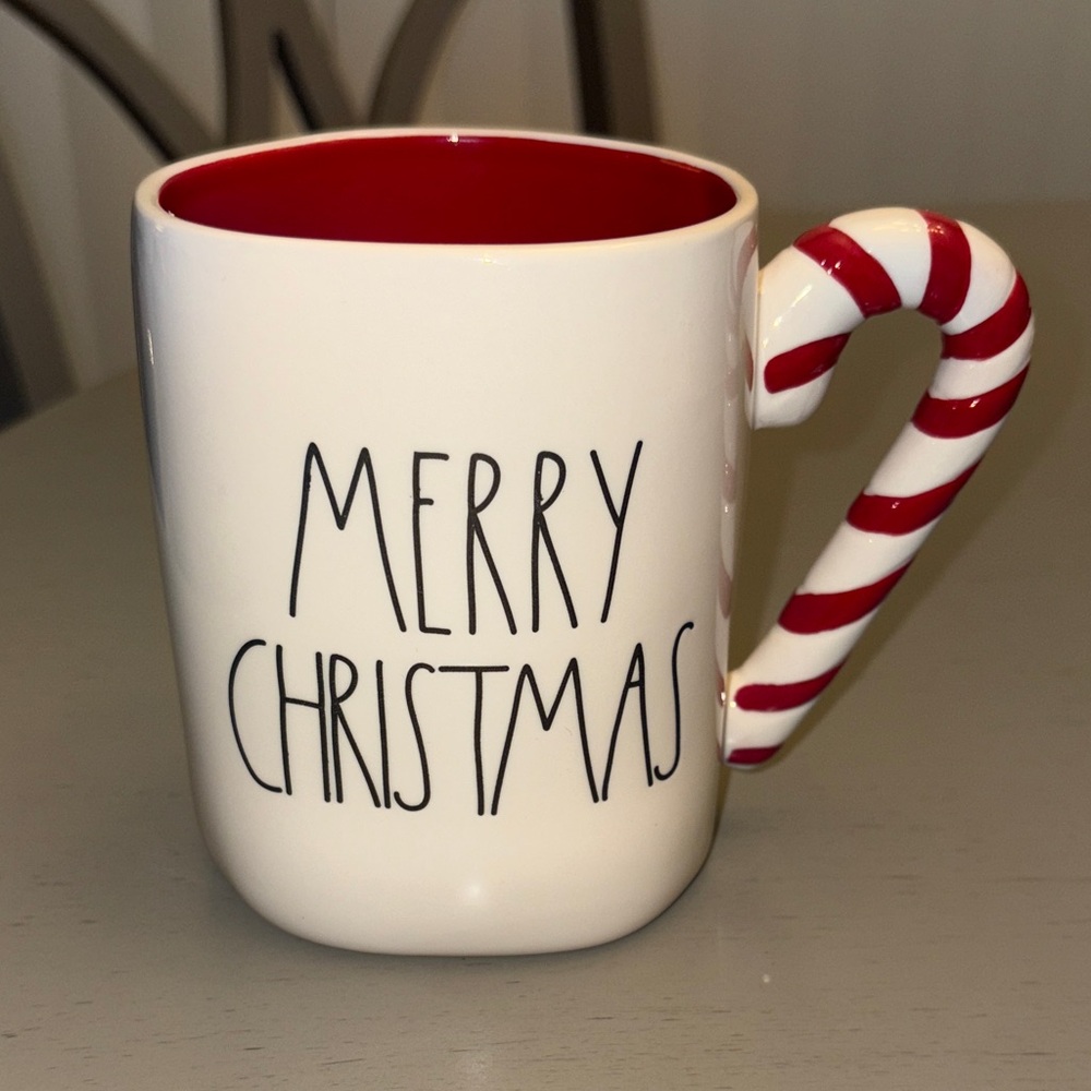 Rae Dunn Merry Christmas Mug with Candy Cane Handle